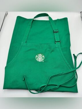 Starbucks  Green Barista Apron Employee Uniform With Logo 2 Pockets